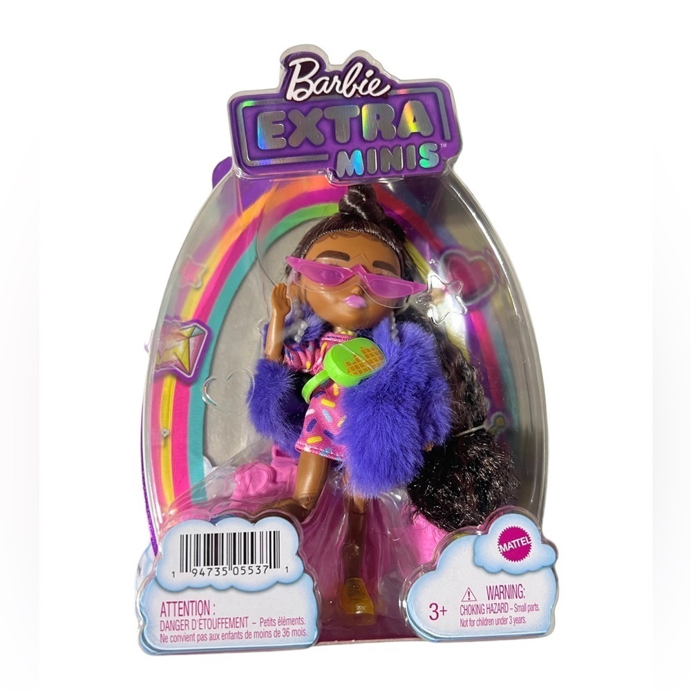 MATTEL Barbie Extra minis Black Girl with Pink Glasses (A6)